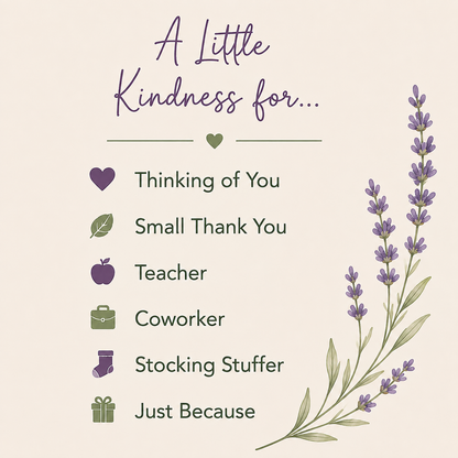 Gift occasion guide for the Shower Reset Gift Set including thinking of you, small thank you, teacher, coworker, stocking stuffer, and just because gifts.