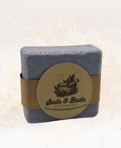 Serene Sunrise Spa Bar – peppermint, anise & lavender soap with sea salt exfoliation and natural indigo root color for energizing yet calming morning ritual