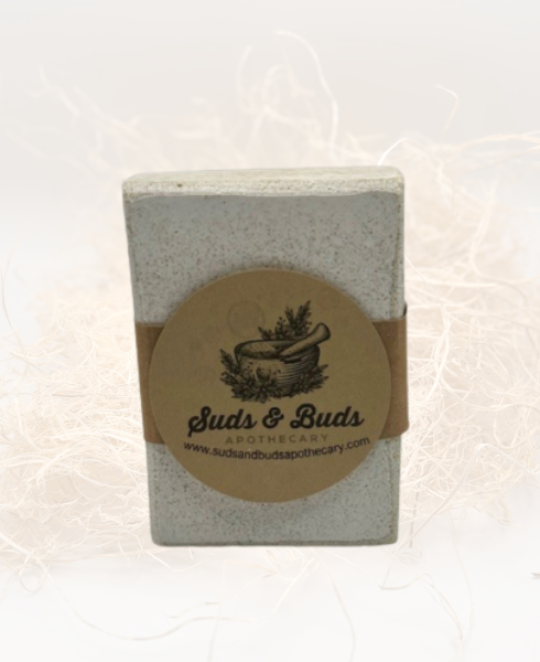 Wild Herb Spa Bar – natural soap with rosemary, peppermint, tea tree & lavender oils, sea salt exfoliation, and nettle color for herbal rejuvenation